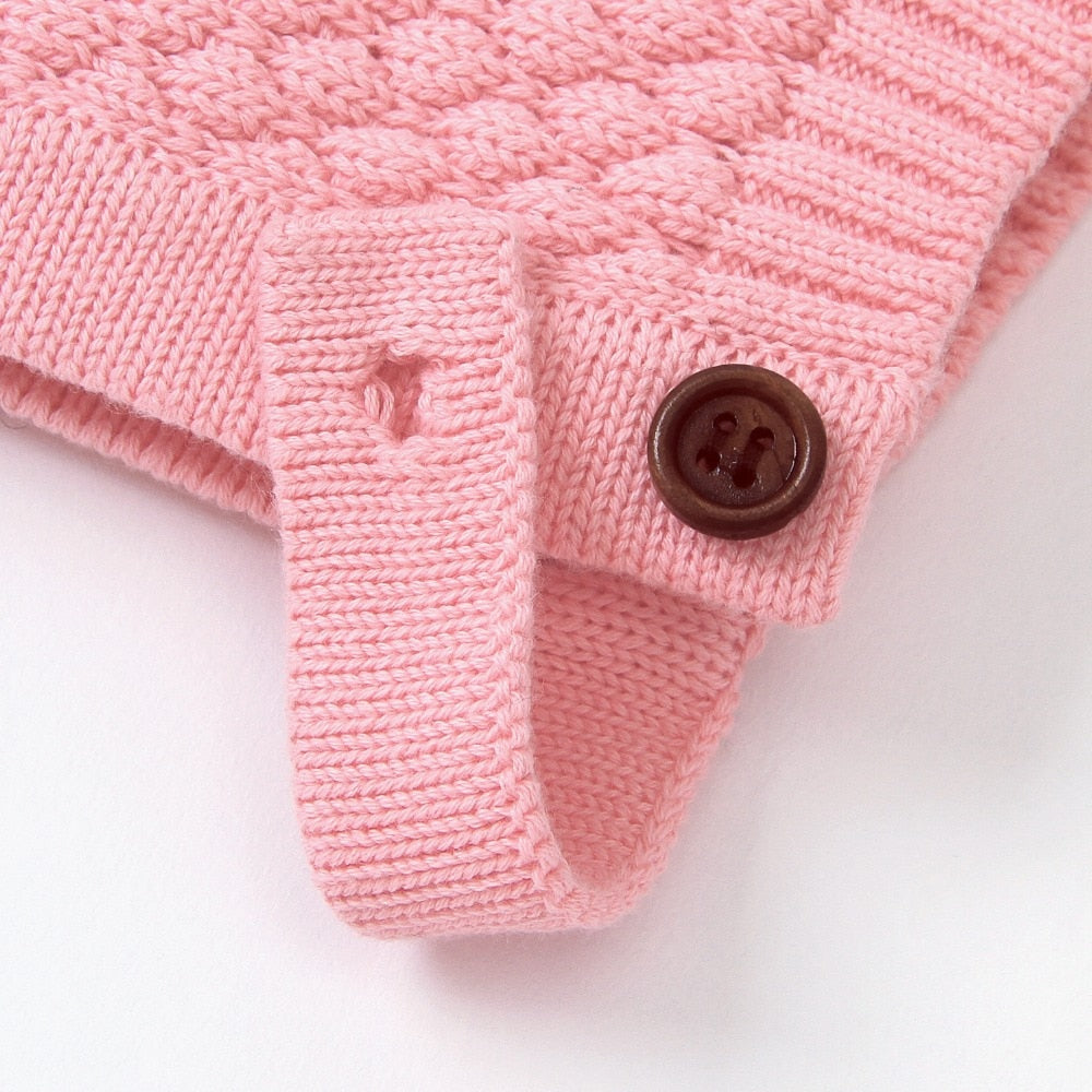 CuddlyKnits™ Cozy Baby Jumpsuit & Hat Set