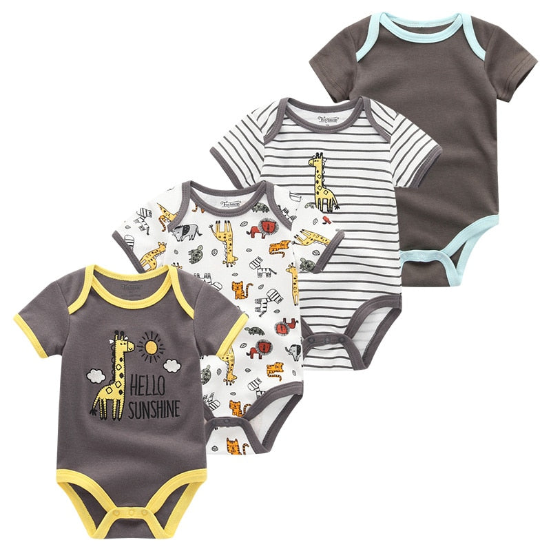 CozyBundles™ Playful Print 4-Pack Bodysuit