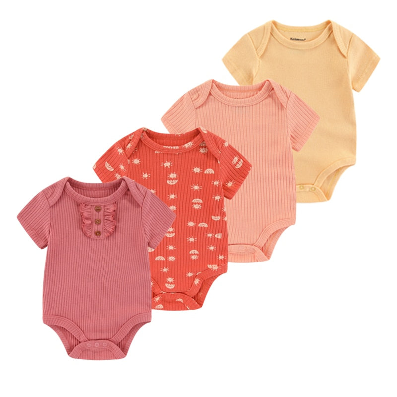 CozyBundles™ Playful Print 4-Pack Bodysuit